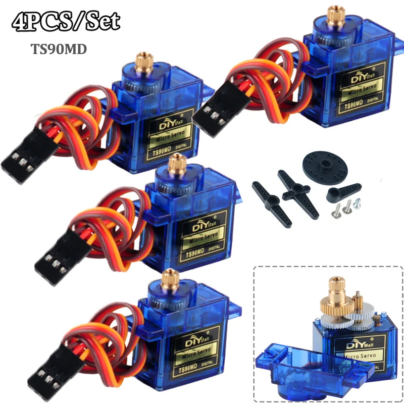 Rc Helicopter Servo - 4 Peças Servo Digital Micro TS90MD